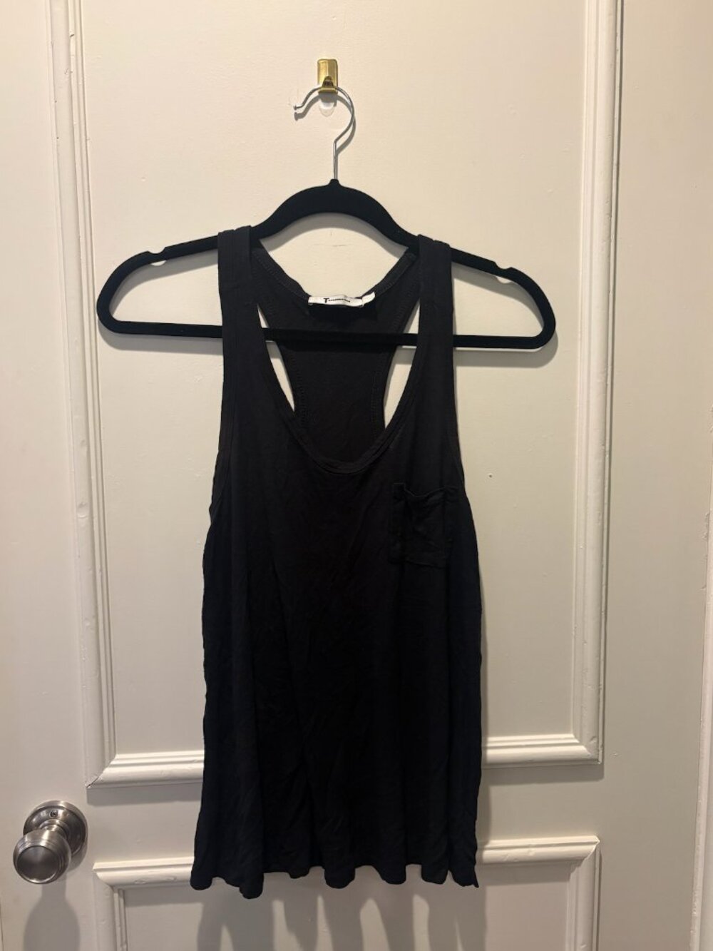 T by Alexander Wang Black Racerback Pocket Tank XS